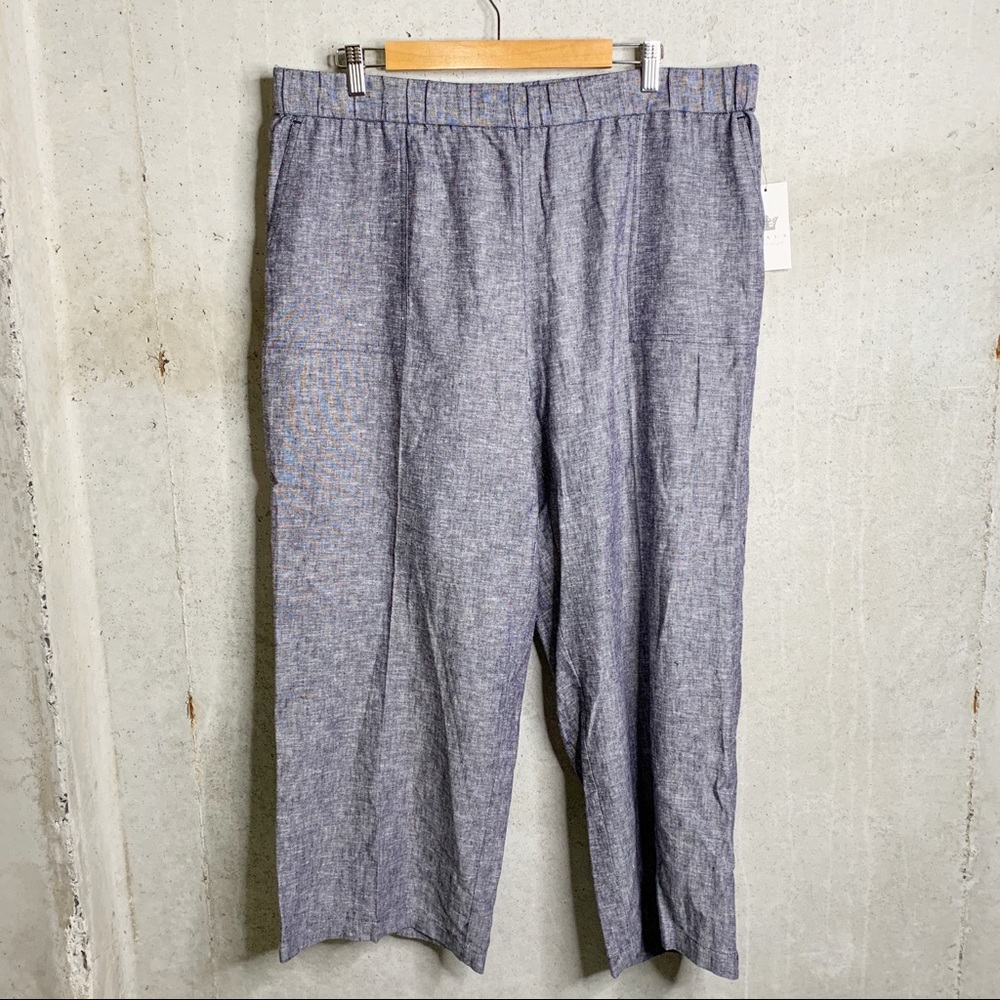 New Chaus New York wide leg chambray pant sz 1x